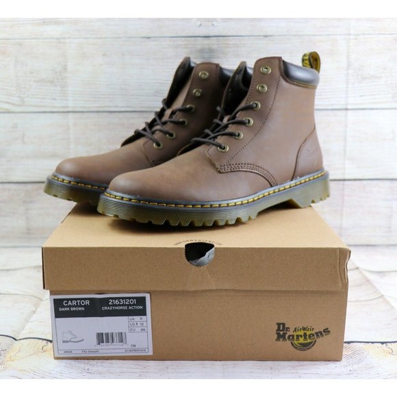 Dr Martens Air Wair Cartor Dark Brown Mens Boot 12 - Picture 1 of 12